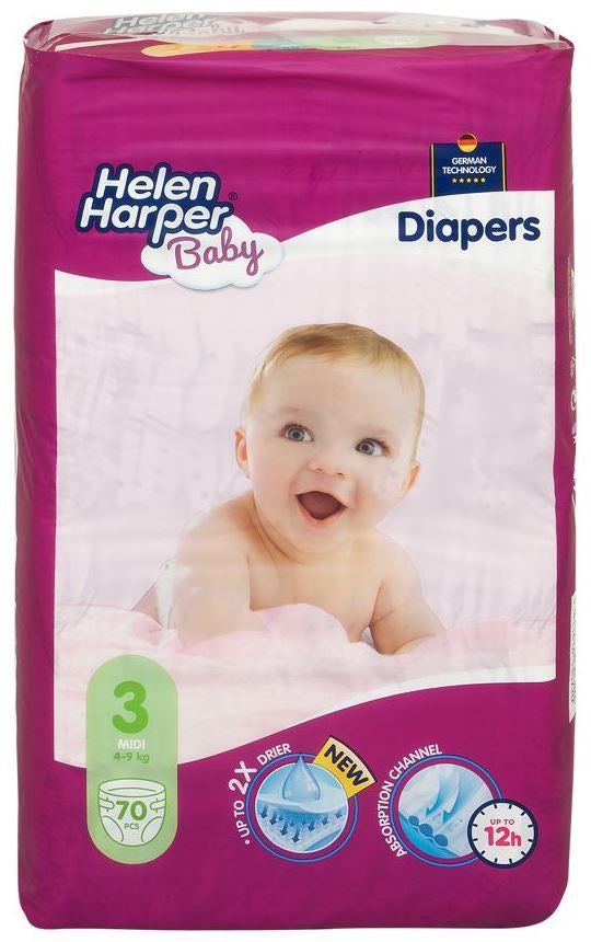Helen Harper 3 Baby Diapers, 4-9 kg, 70 pcs