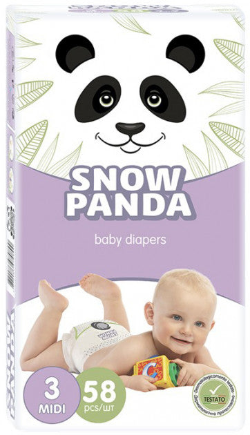 Snizhna Panda Midi 3 Baby Diapers, 58 pcs, 4-9 kg