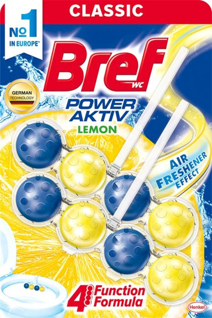 Toilet rim block Bref Active 4-in-1 lemon 2 x 50 g
