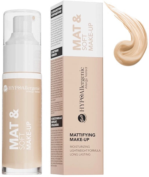 Bell Hypoallergenic Mat & Soft 01 Light Beige Foundation Fluid, 30 g - Image 2