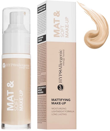 Bell Hypoallergenic Mat & Soft 01 Light Beige Foundation Fluid, 30 g - Image 2