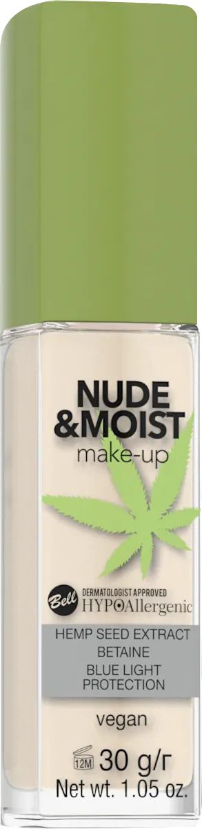 Bell Nude & Moist 01 Light Beige Hypoallergenic Face Foundation, 30 g