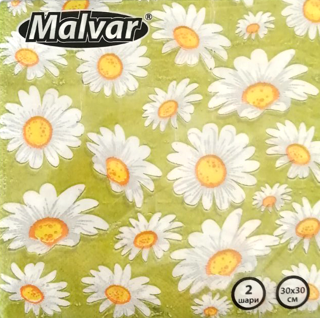 Malvar Chamomile 2-Ply Napkins, 30 x 30 cm, 40 pcs