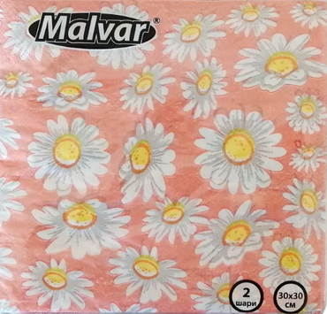 Malvar Chamomile 2-Ply Napkins, 30 x 30 cm, 40 pcs - Image 2