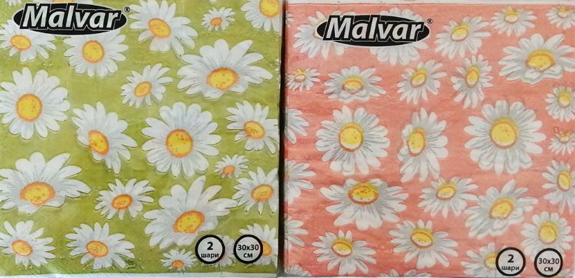 Malvar Chamomile 2-Ply Napkins, 30 x 30 cm, 40 pcs - Image 3