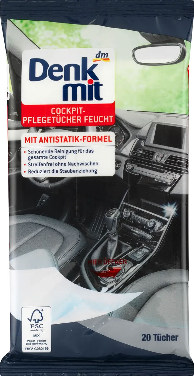Denkmit Car Care Wet Wipes, 20 pcs