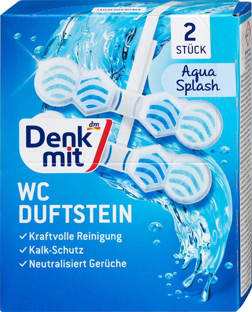 Denkmit Aqua Splash Toilet Bowl Freshener Blocks, 2 x 48 g