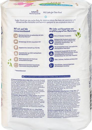 Babylove Nature Size 4 Baby Pull-Up Diaper Pants, 9-15 kg, 20 pcs - Image 2
