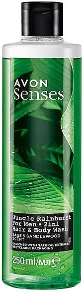 Avon Senses For Men Jungle Rainburst 2-in-1 Shower Gel, 250 mL