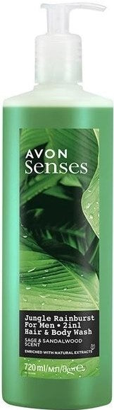 Avon Senses For Men Jungle Rainburst 2-in-1 Shower Gel, 720 mL