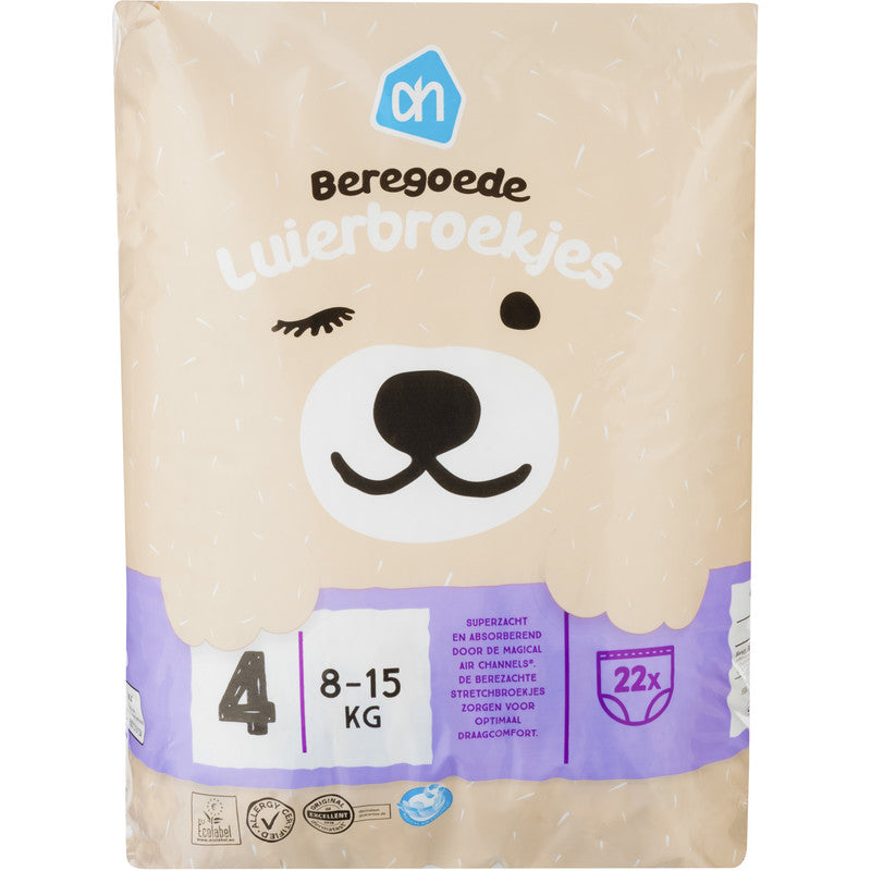Albert Heijn Beregoede Size 4 Baby Pull-Up Diaper Pants, 8-15 kg, 22 pcs