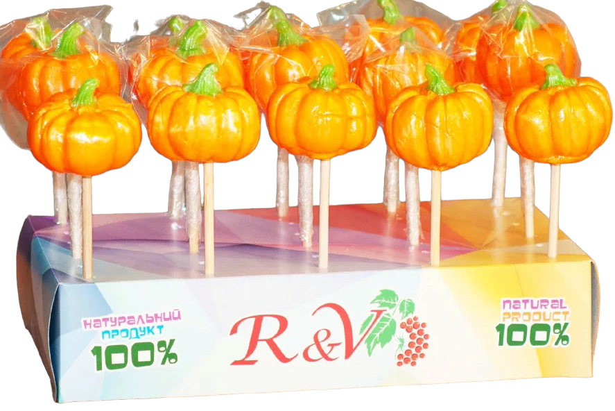 R&V 3D Pumpkin Lollipop, 65 g