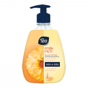 Teo Tete-a-Tete Sunny Gerbera Liquid Hand Soap with Pump, 400 mL