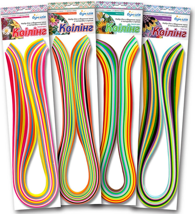 Bumagiya Quilling Paper Set, 12 Colors, 7 x 700 mm, 12 Strips