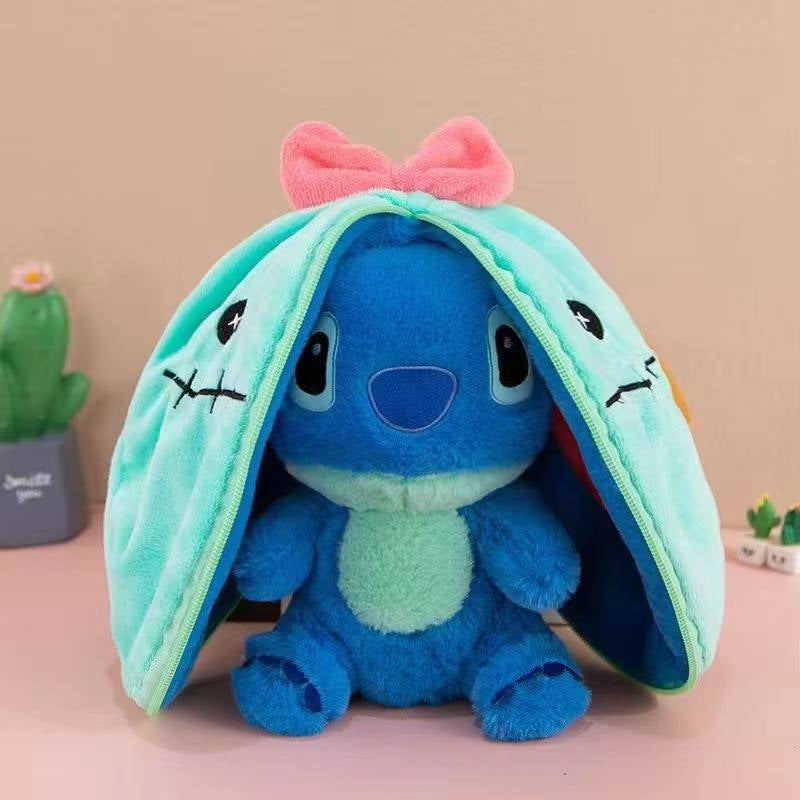 ZB-362 2-in-1 Stitch in Cocoon Transforming Plush Toy, Blue & Pink