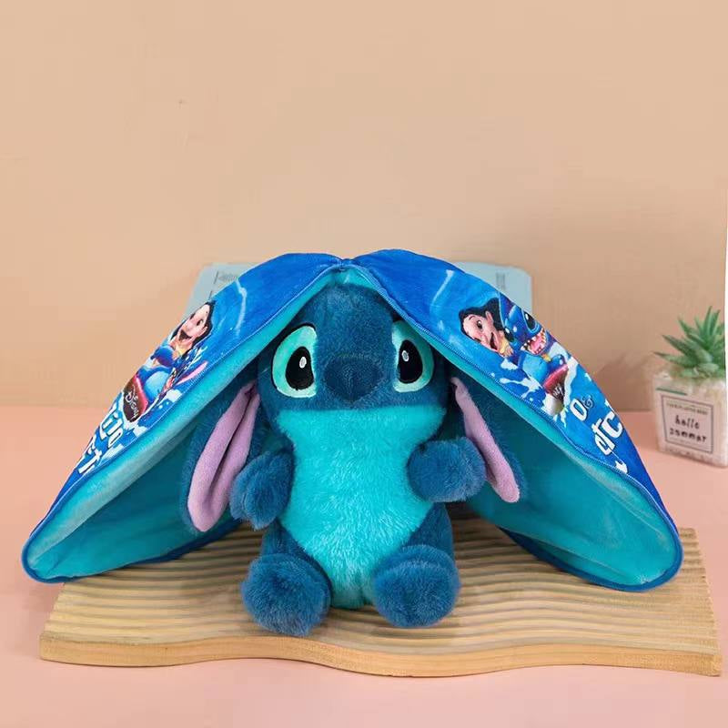 ZB-362 2-in-1 Stitch in Cocoon Transforming Plush Toy, Blue & Pink - Image 2