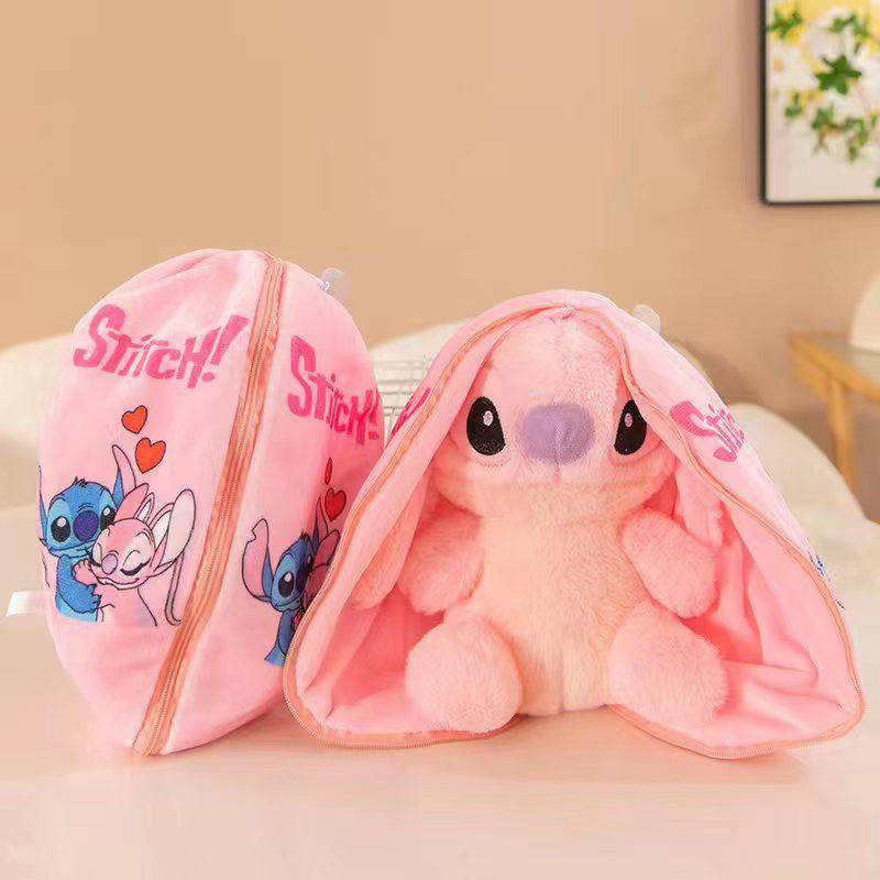 ZB-362 2-in-1 Stitch in Cocoon Transforming Plush Toy, Blue & Pink - Image 3