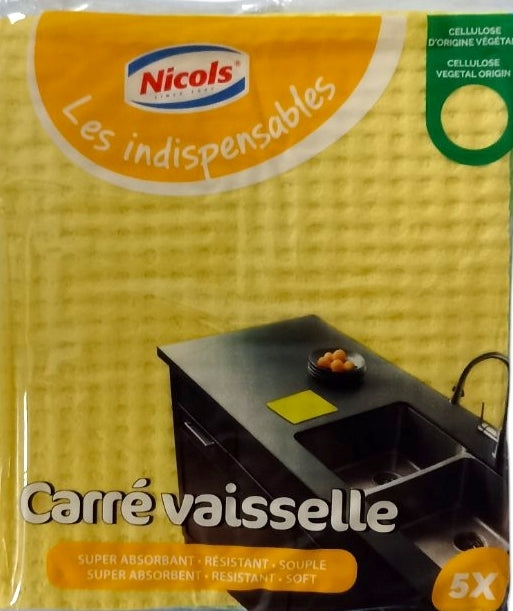Nicols Carre Vaisselle Cellulose Cleaning Cloths, 5 pcs