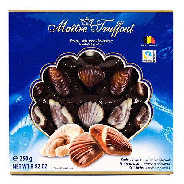 Maitre Truffout Seafood-Shaped Chocolates with Hazelnut Filling, 250 g