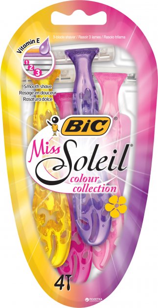 BIC Miss Soleil Color Collection Razors, 4 pcs