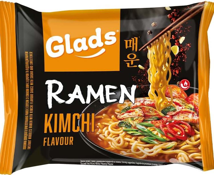 Glads Ramen Instant Noodles, Kimchi with Sugar Flavor, 105 g