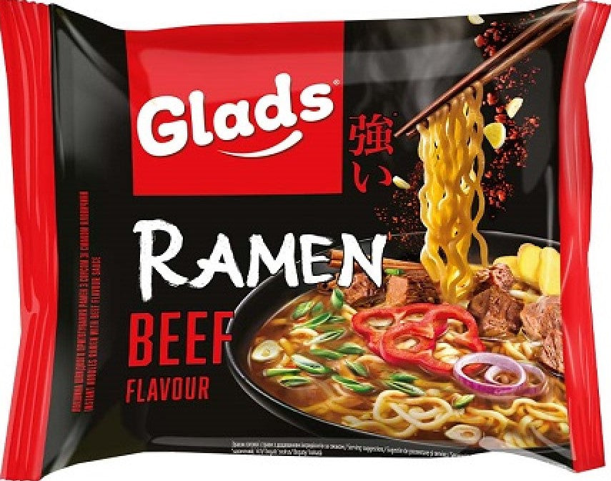 Glads Ramen Instant Noodles, Beef Flavor, 105 g