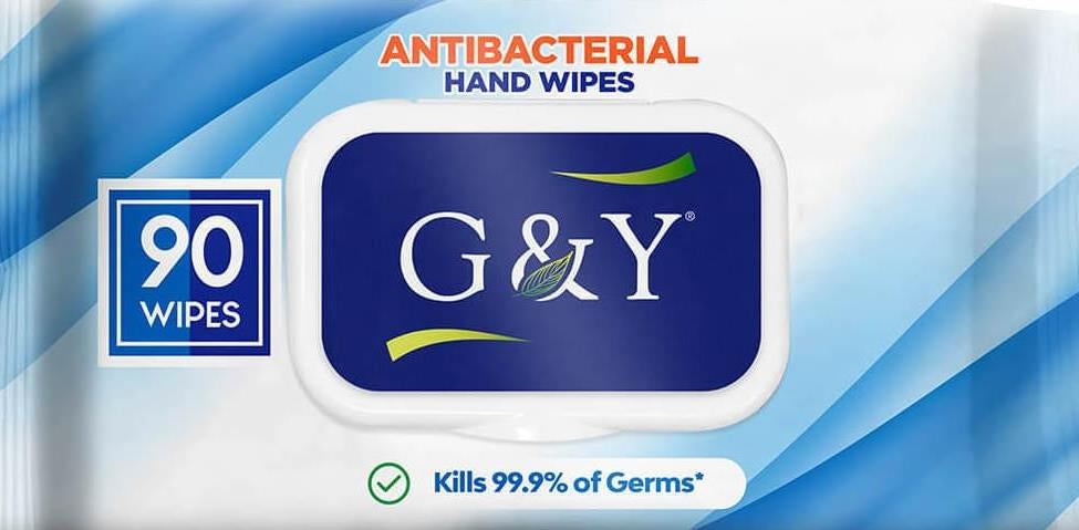 G & Y Antibacterial with Lid Disinfecting Wet Wipes, 90 pcs
