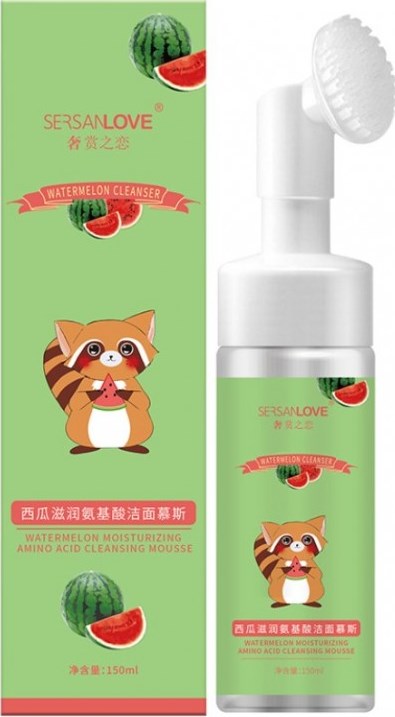 Sersanlove Watermelon Facial Cleansing Mousse with Brush, 150 mL