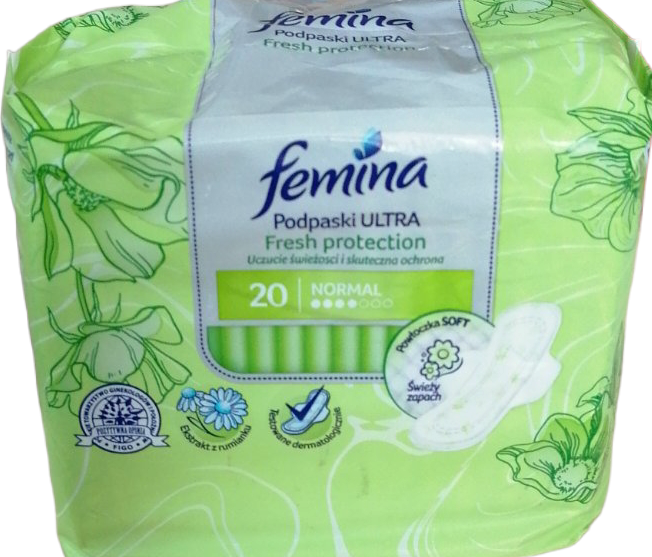 Femina Ultra Soft Normal Sanitary Pads, 4 Drops, 20 pcs