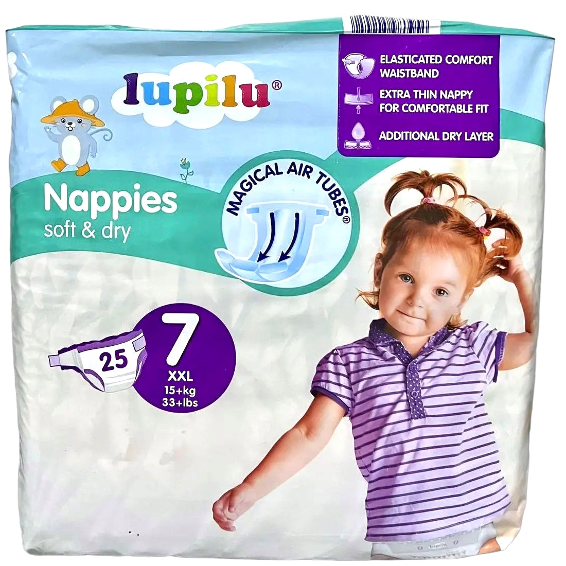 Lupilu Soft & Dry Size 7 Baby Diapers, 15+ kg, 25 pcs