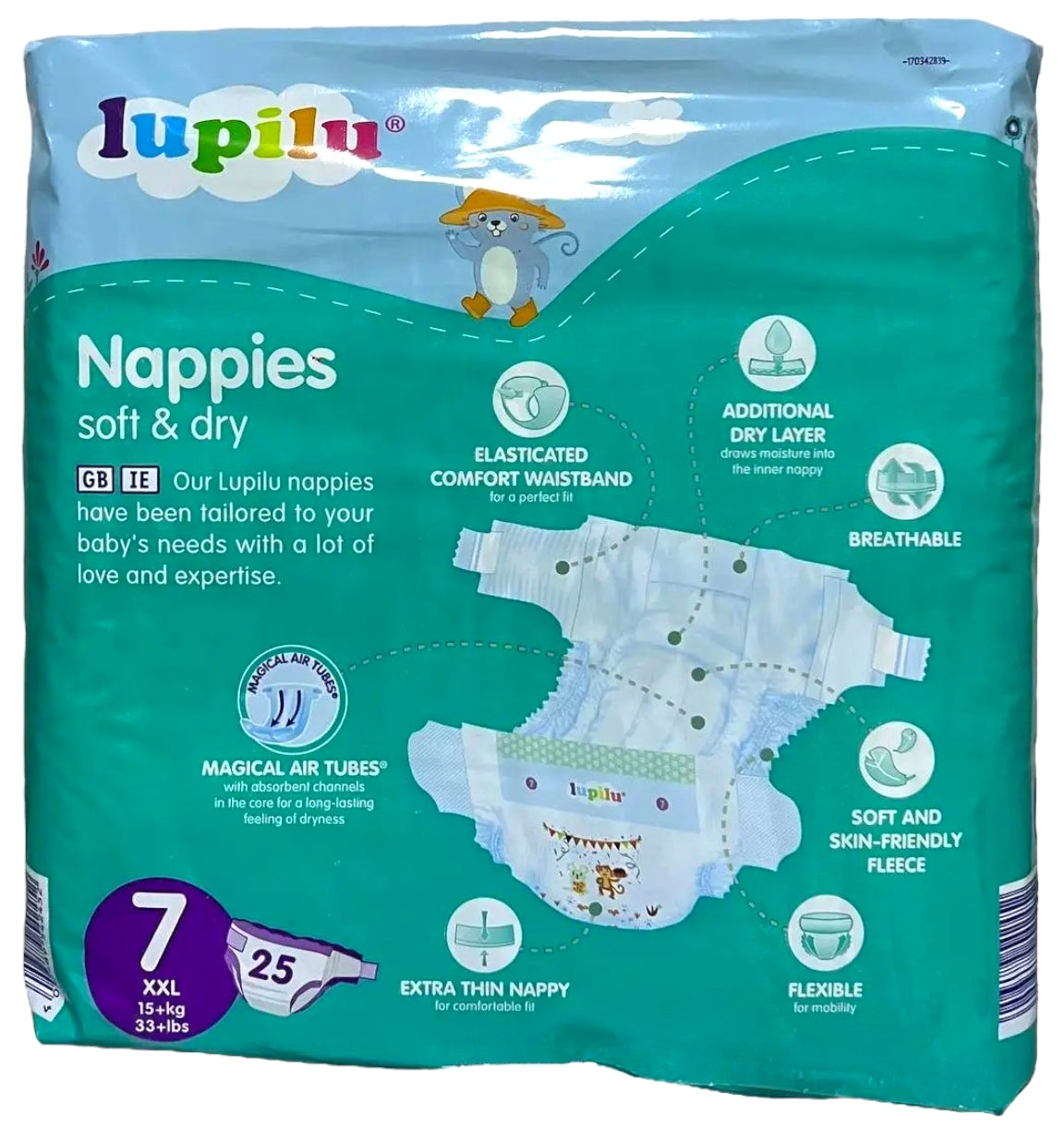 Lupilu Soft & Dry Size 7 Baby Diapers, 15+ kg, 25 pcs - Image 2