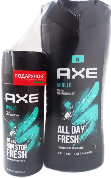 AXE Apollo Men's Gift Set: Shower Gel 400 mL & Deodorant Spray 150 mL - Image 2