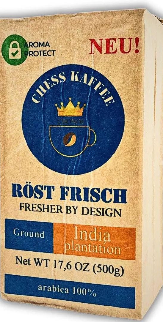 Chess Kaffee India Plantation 100% Arabica Ground Coffee, 500 g