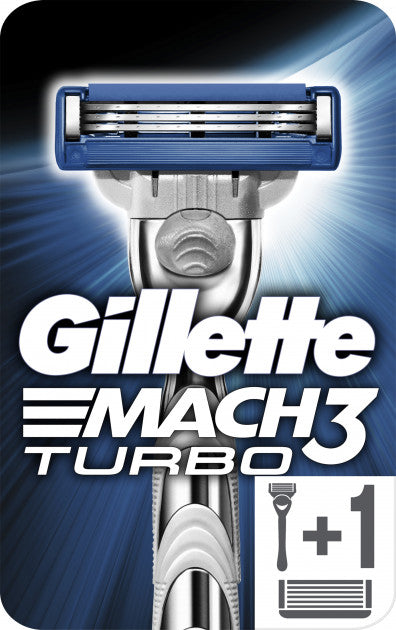 Gillette Mach3 Turbo Razor with 2 Replacement Cartridges