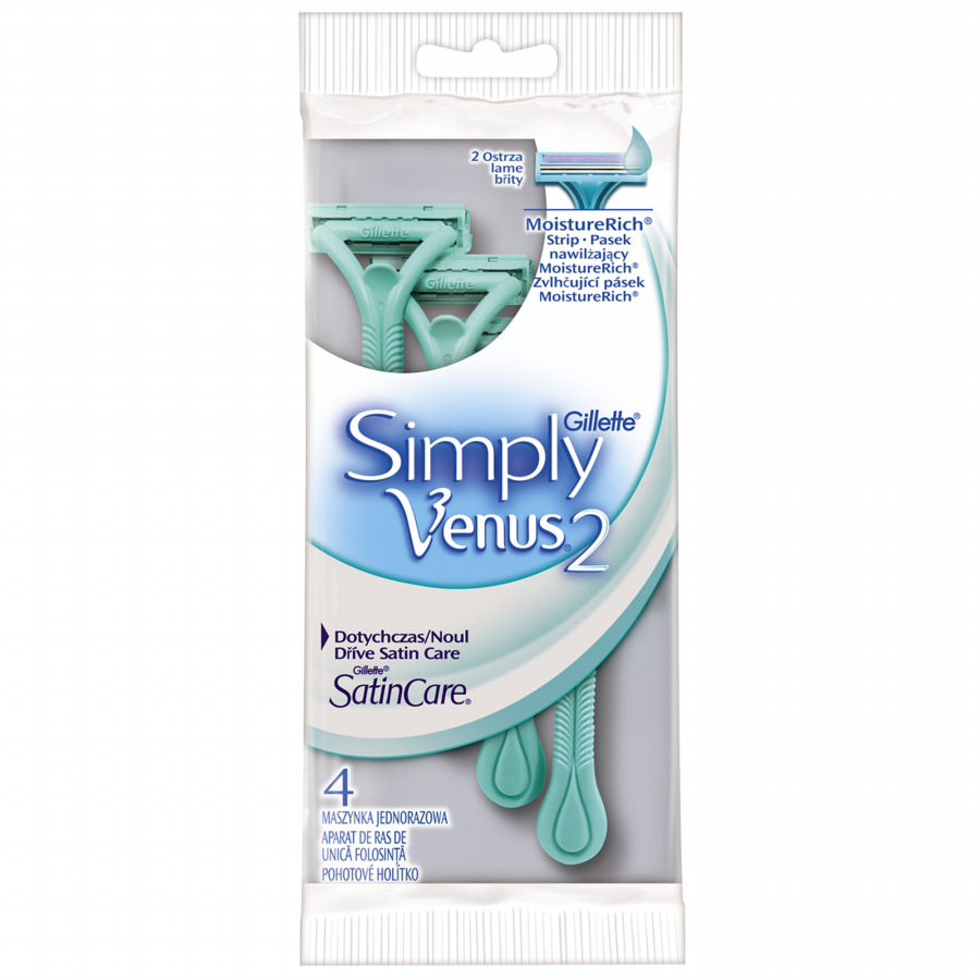Gillette Simply Venus 2 Women's Razors, 4 pcs