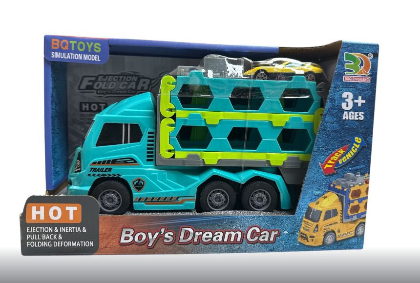 BQ700-90 Friction-Powered Car Transporter with Toy Cars