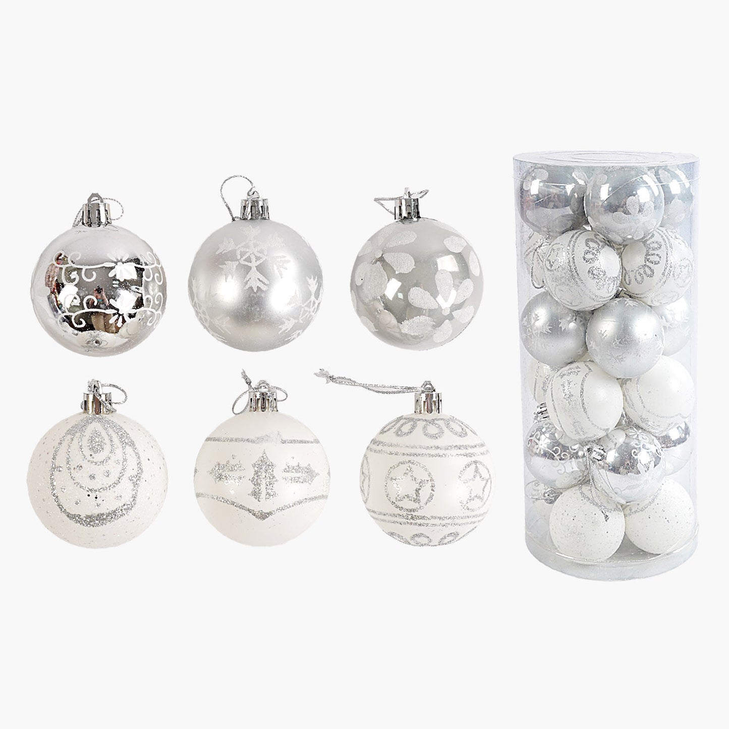 C 67615 Christmas Ball Ornaments, 6 cm Diameter, 24 pcs