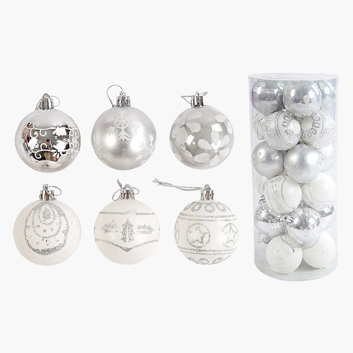 C 67615 Christmas Ball Ornaments, 6 cm Diameter, 24 pcs