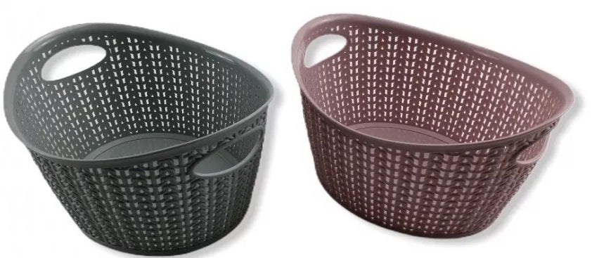 Ucsan Plastik M-1167 Oval Knit-Style Basket, 25.2 x 20.5 x 13 cm, 3.3 L - Image 2