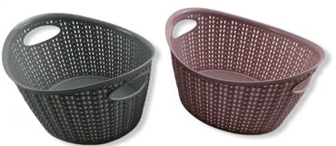 Ucsan Plastik M-1167 Oval Knit-Style Basket, 25.2 x 20.5 x 13 cm, 3.3 L - Image 2