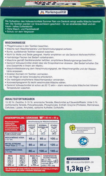 Denkmit Summer Rain Universal Laundry Detergent Powder, 20 Loads, 1.3 kg - Image 2