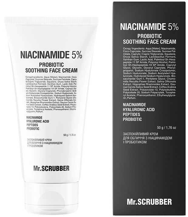 Mr. Scrubber Soothing Face Cream with Niacinamide & Probiotic, 50 g