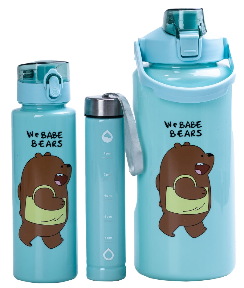 We Babe Bears Mint 3-in-1 Water Bottle Set, 300 mL, 700 mL & 2 L