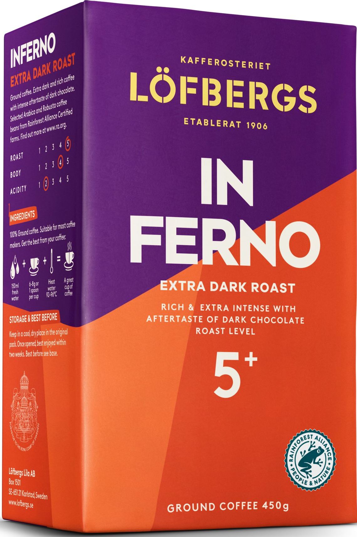 Lofbergs Inferno Ground Coffee, 450 g