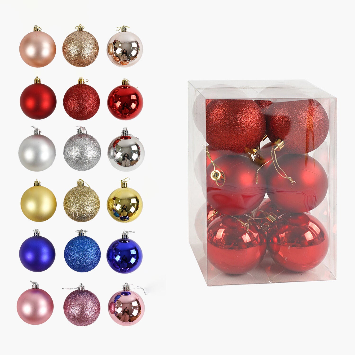 C 67656 Christmas Ball Ornaments, 3.5 cm Diameter, 12 pcs