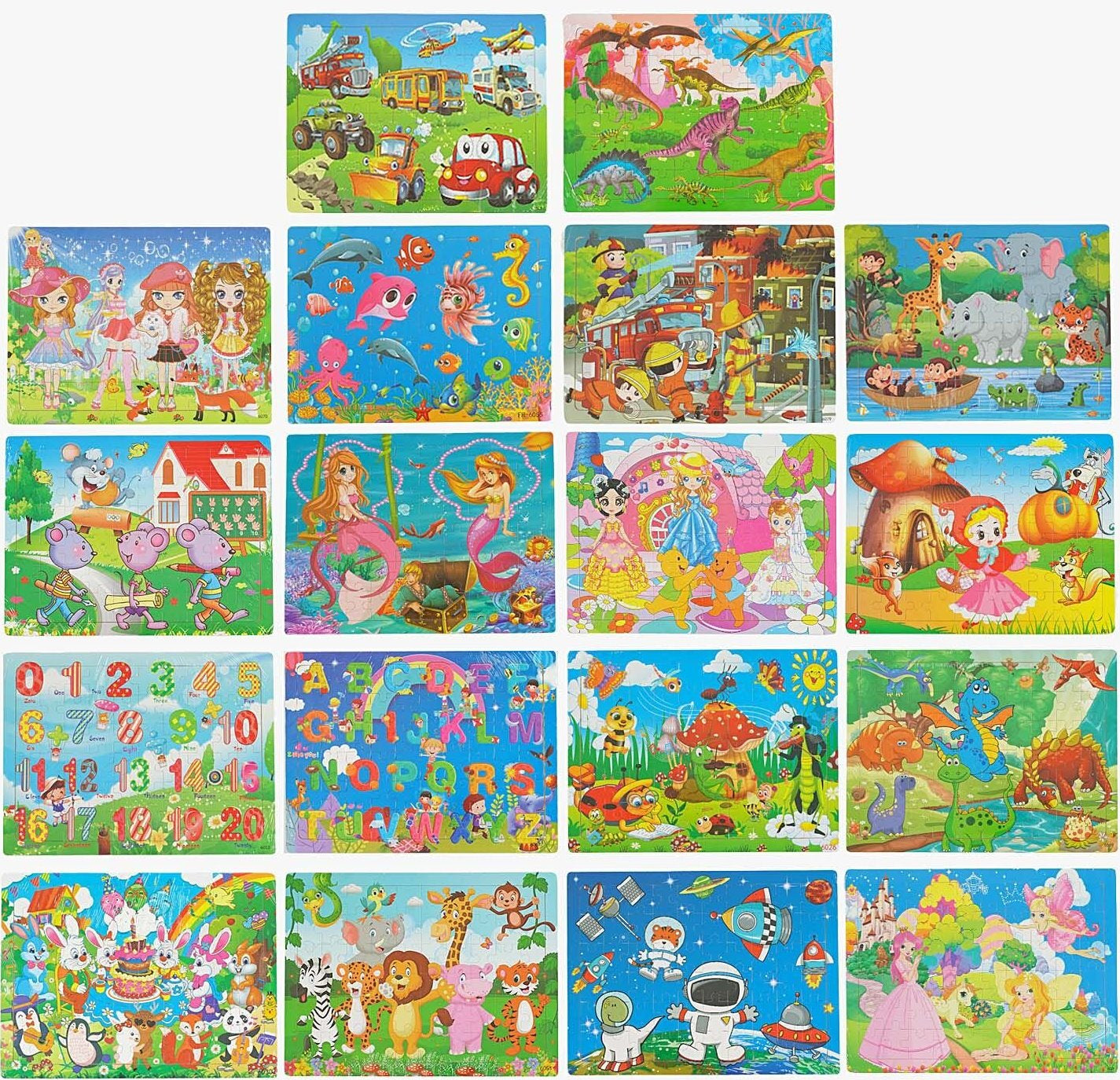 C 62847 Assorted Wooden Puzzle, 60 Pieces