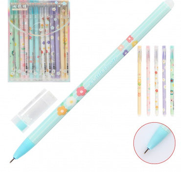 Flowers QX 1802 Blue Erasable Gel Pen, 0.5 mm - Image 2