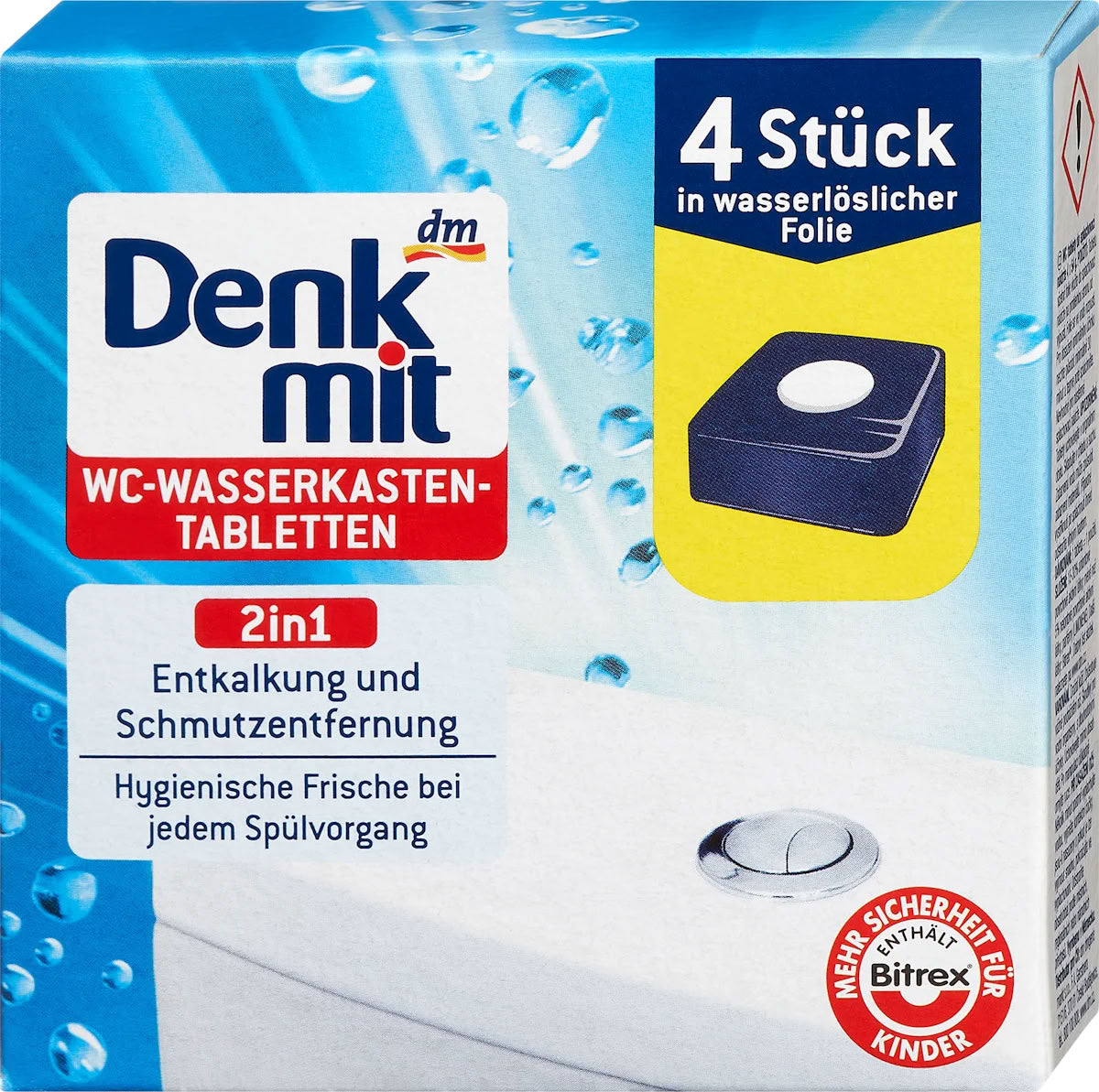Denkmit 2-in-1 Toilet Cistern Tablets, 4 x 54 g