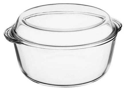 Pasabahce Borcam 59013 Round Heat-Resistant Glass Casserole, 3 L