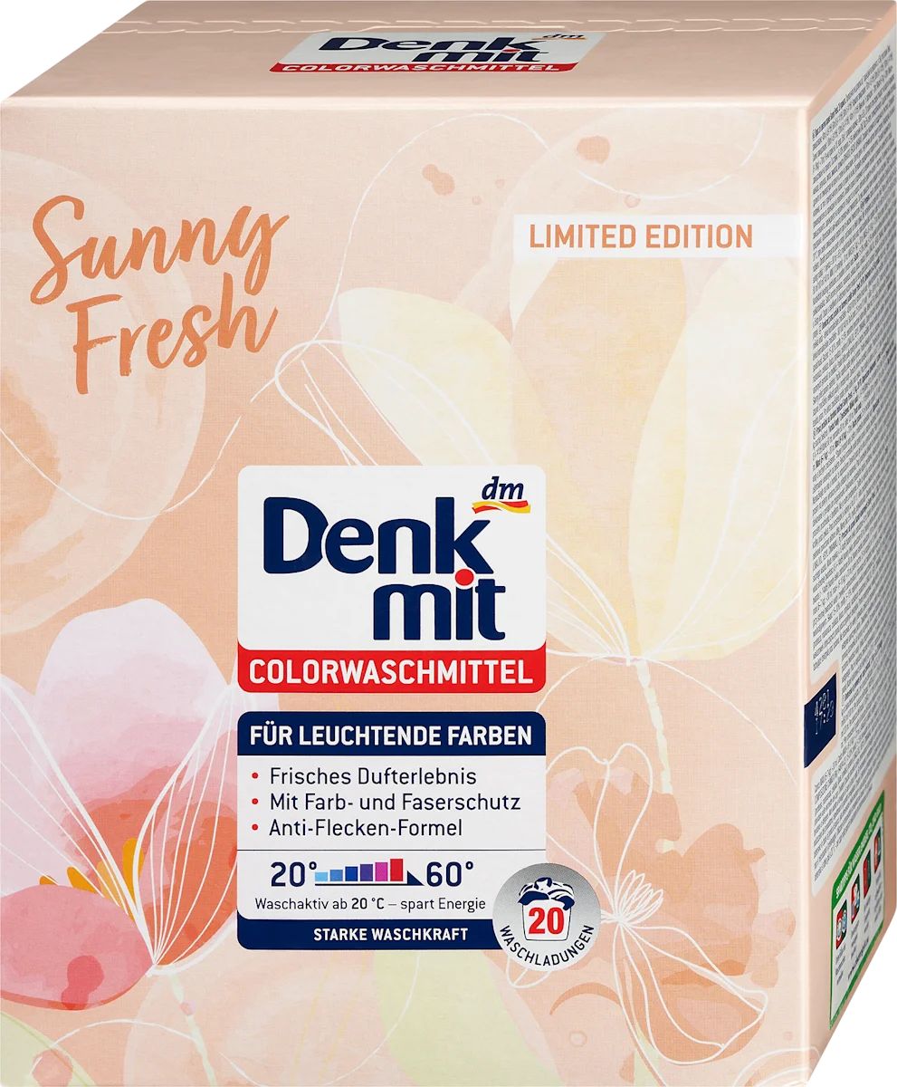 Denkmit Sunny Fresh Color Laundry Detergent Powder, 20 Loads, 1.3 kg